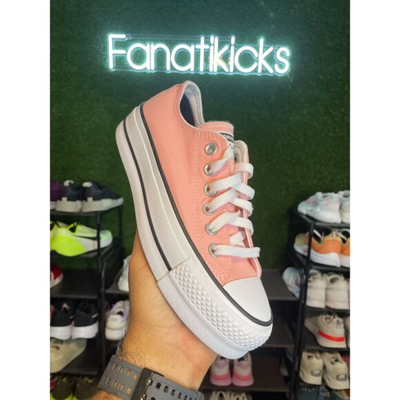 Converse CTAS‎ Lift OX Womens Size 5.5 Shoes Pink White Low Platform  A09958C - Picture 1 of 7
